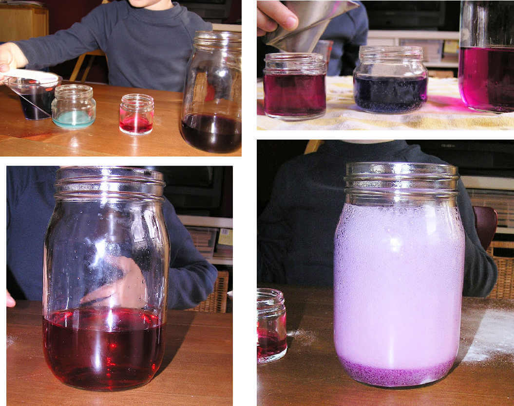 El experimento científico con colorido jugo de col