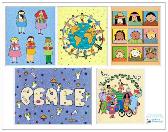 Dibujos para colorear para niños multiculturales.