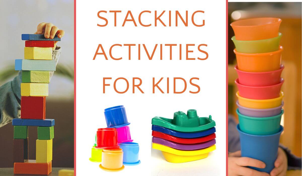 Actividades creativas de apilamiento para niños pequeños y preescolares.