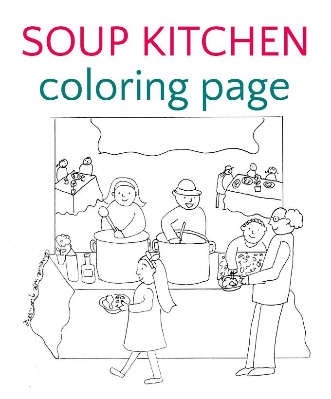 Dibujos para colorear de comedor social