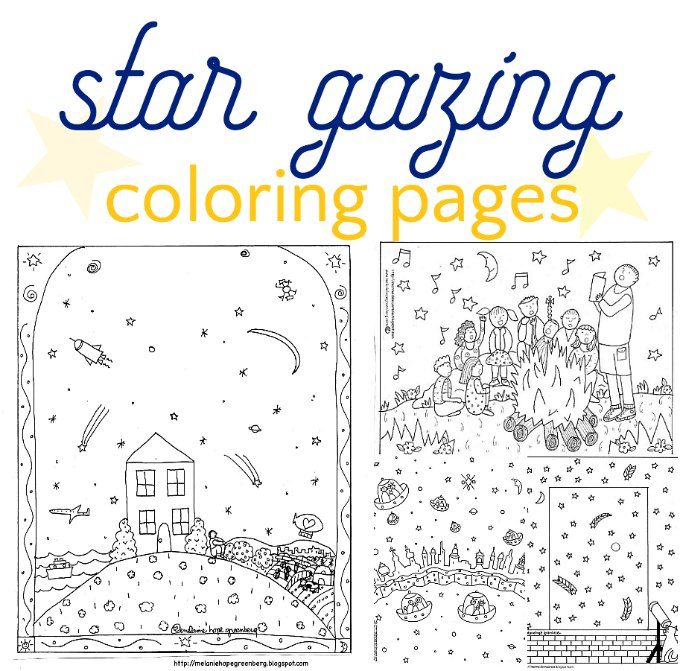 Dibujos para colorear de noche estrellada