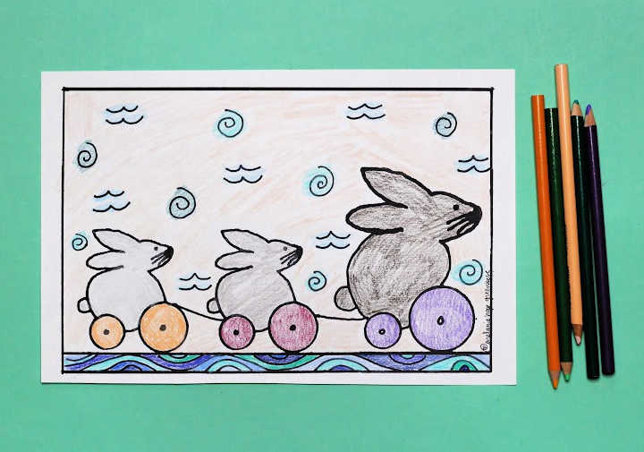 Página para colorear de conejo Página para colorear de conejo